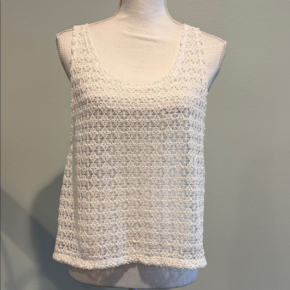 PINK Victoria's Secret White Crochet Tank Top or beach cover-up new without tags